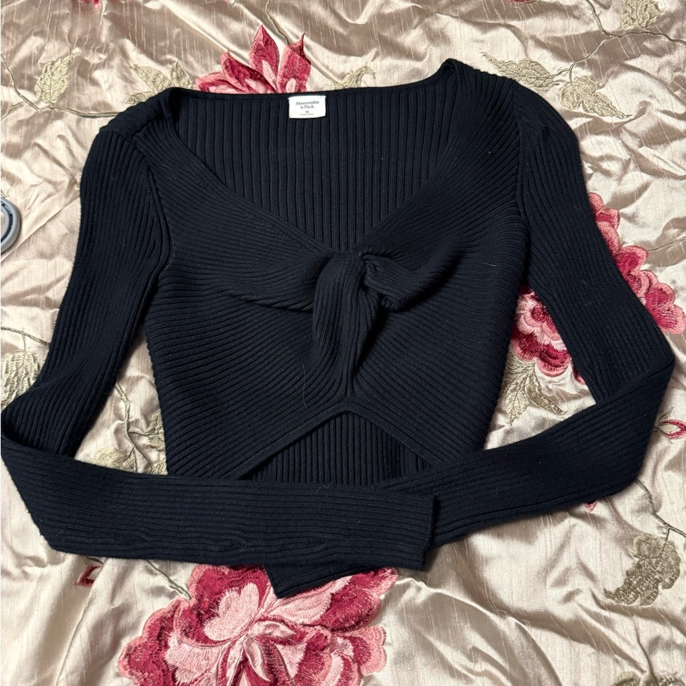 Abercrombie & Fitch Black Ribbed Sweater